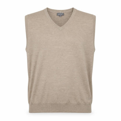 Wolsey Men's Beige XL Vest Tight-Knit V-Neck
