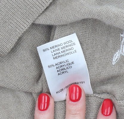 Wolsey Men's Beige XL Vest Tight-Knit V-Neck