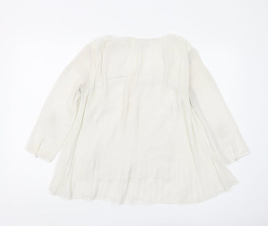 Phase Eight Women Ivory Long Sleeve Blouse Size 8