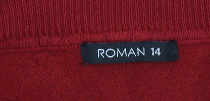 Womens UK Size 14 Roman Red Pullover Jumper