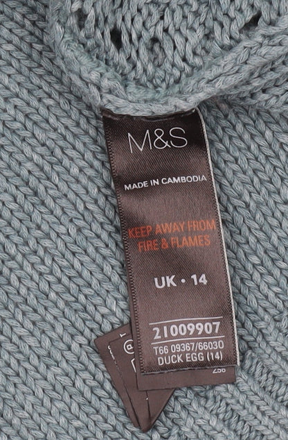 Womens UK Size 14 Marks and Spencer Blue Pullover Jumper