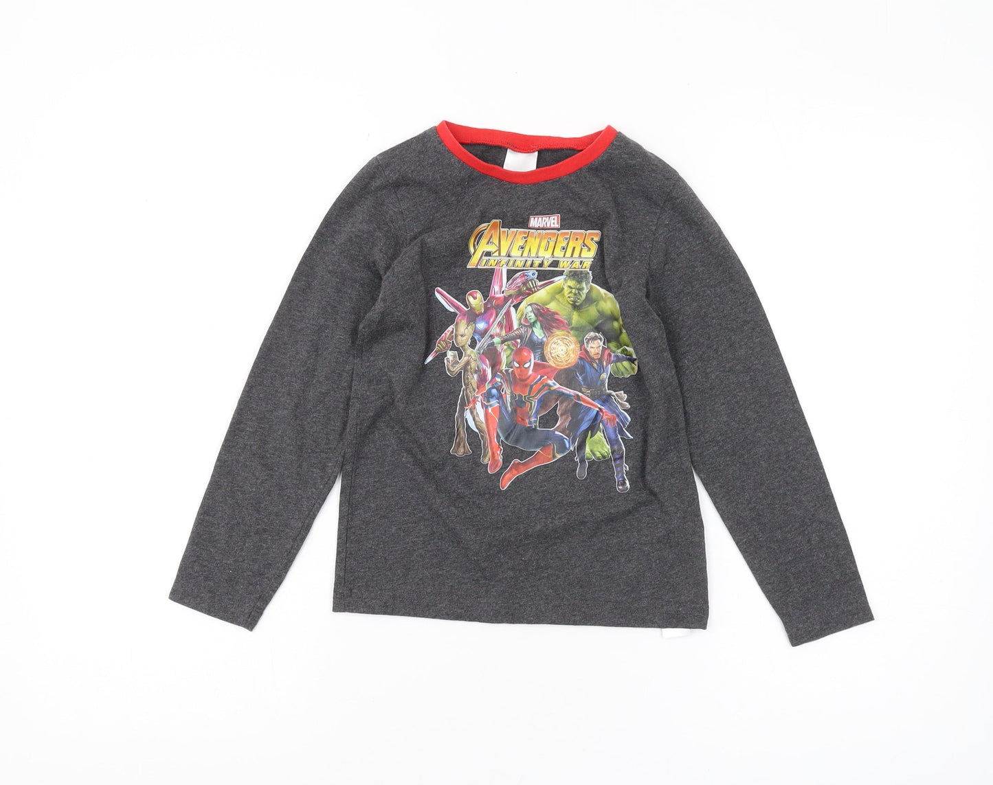 Marvel Avengers Boys Grey Long Sleeve T-Shirt 7-8 Years Superhero