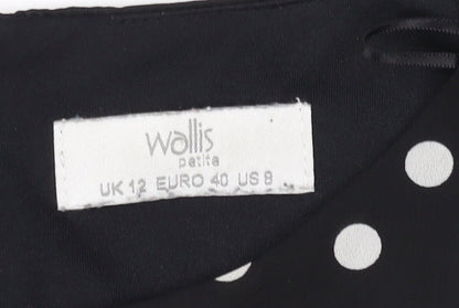 Wallis Women’s Petite Black Polka Dot Dress UK 12