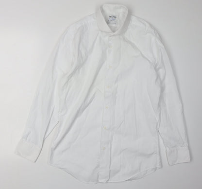 T.M.Lewin Men's White Extra-Slim Fit Dress Shirt Size 16