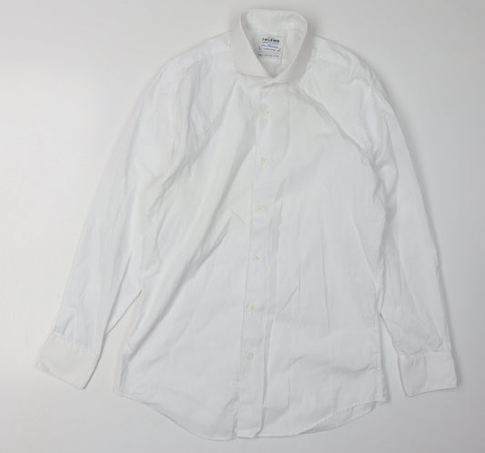 T.M.Lewin Men's White Extra-Slim Fit Dress Shirt Size 16