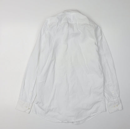 T.M.Lewin Men's White Extra-Slim Fit Dress Shirt Size 16