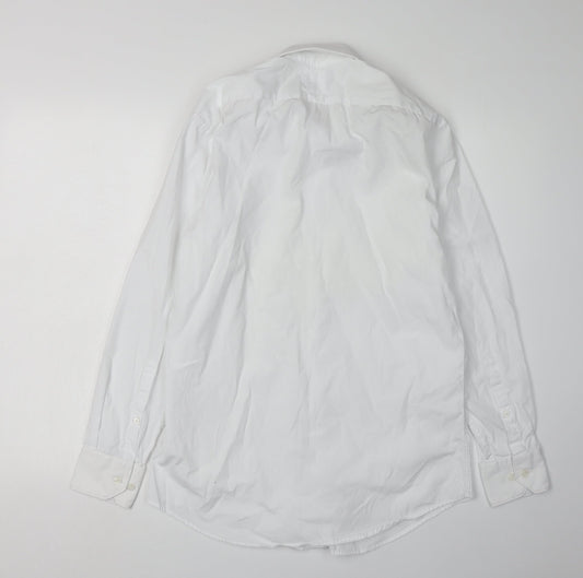 T.M.Lewin Men's White Extra-Slim Fit Dress Shirt Size 16