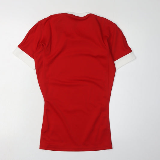 Adidas Men's Red Rugby Jersey T-Shirt Size S