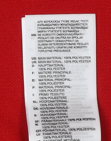 Adidas Men's Red Rugby Jersey T-Shirt Size S