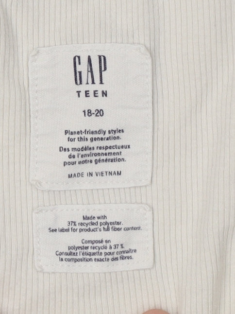 Gap Girls White Button-Up Top, Size 16-18, Lightweight, Casual