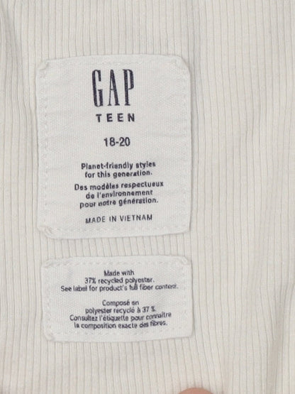 Gap Girls White Button-Up Top, Size 16-18, Lightweight, Casual
