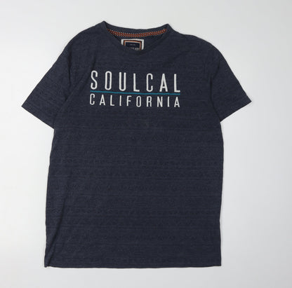 SoulCal & Co Men's T-Shirt Blue L California Theme