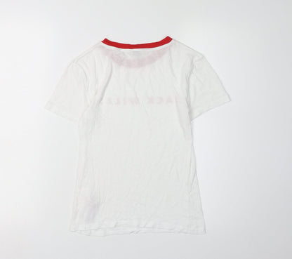 Jack Wills Women’s White Ringer T-Shirt Size 6