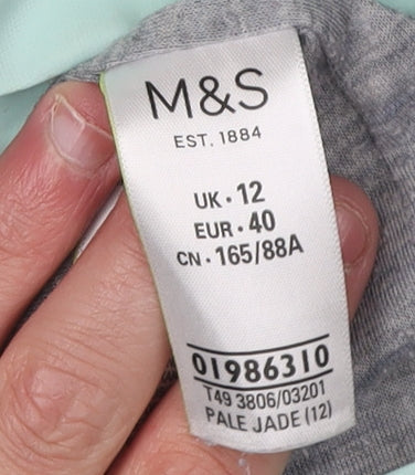 Womens UK Size 12 Marks and Spencer Green Rain Coat