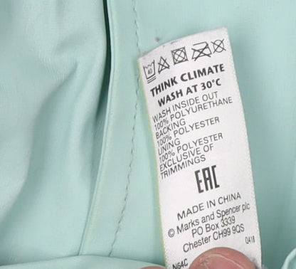Womens UK Size 12 Marks and Spencer Green Rain Coat
