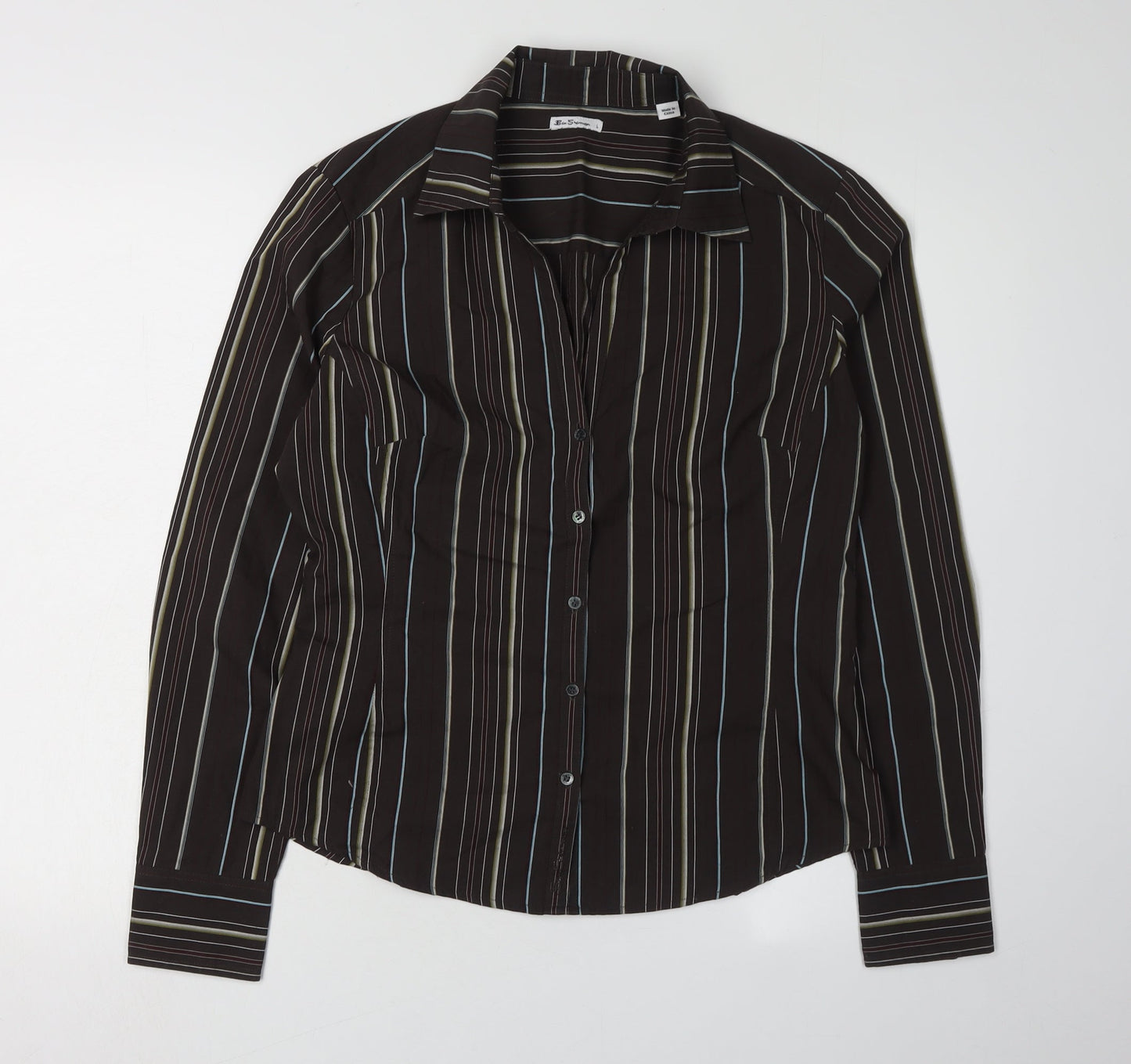 Unisex Adults UK Size L Ben Sherman Black Basic Button-Up