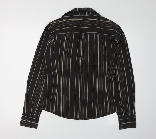 Ben Sherman Unisex Black Striped Button-Up Shirt L