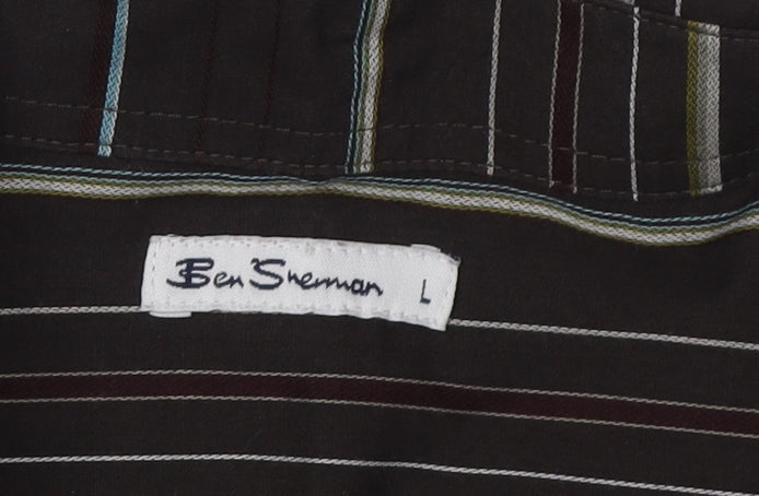 Unisex Adults UK Size L Ben Sherman Black Basic Button-Up