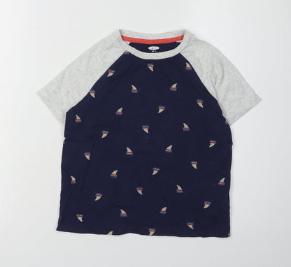 Old Navy Boys Nautical T-Shirt Grey/Blue 6-7 Years