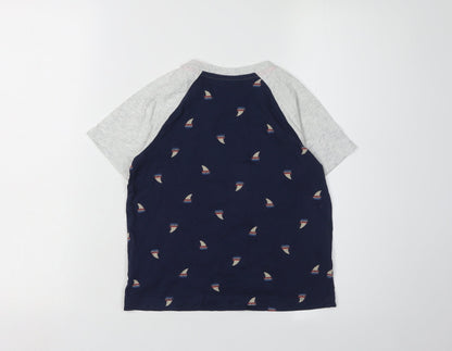 Old Navy Boys Nautical T-Shirt Grey/Blue 6-7 Years