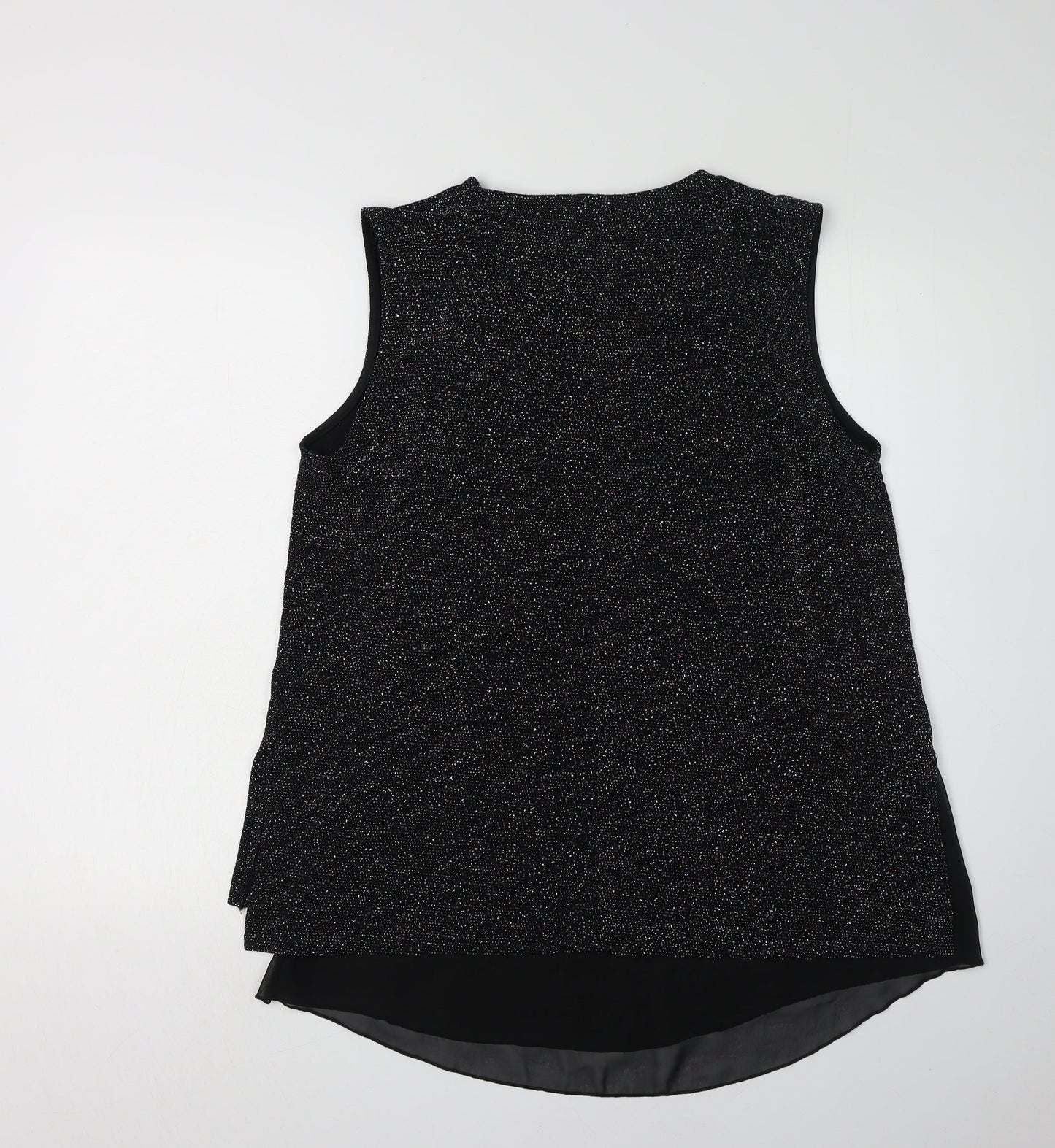 Quiz Women's Black Sparkle Tunic Blouse - Size 16