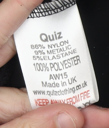 Quiz Women's Black Sparkle Tunic Blouse - Size 16