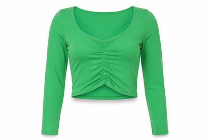 Vero Moda Women's Green Cropped Blouse, M, Elegant Casual