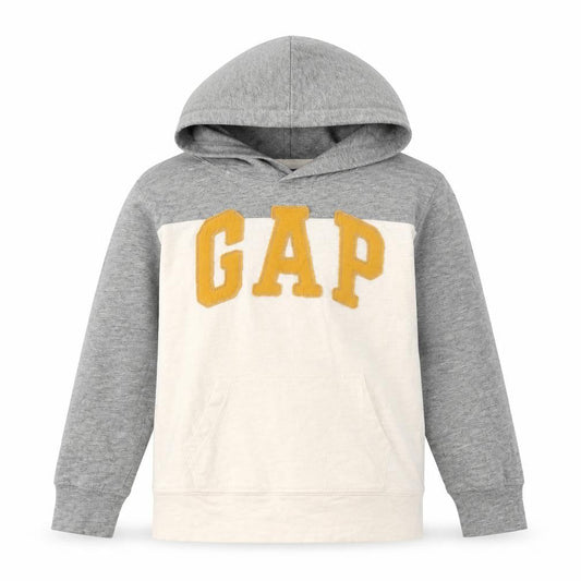 GAP Boys Grey Ivory Hoodie Age 5 Logo Pullover