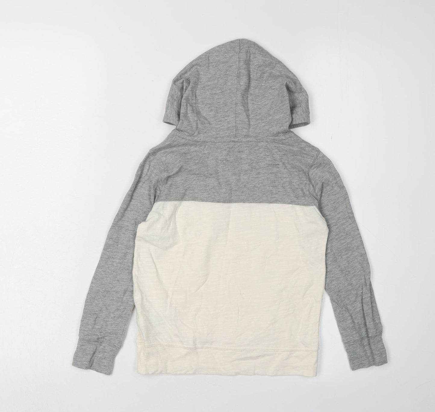 GAP Boys Grey Ivory Hoodie Age 5 Logo Pullover