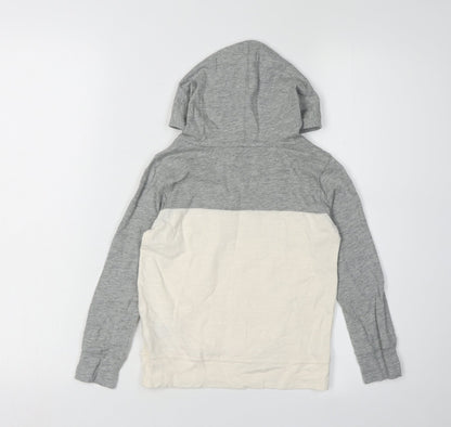 GAP Boys Grey Ivory Hoodie Age 5 Logo Pullover