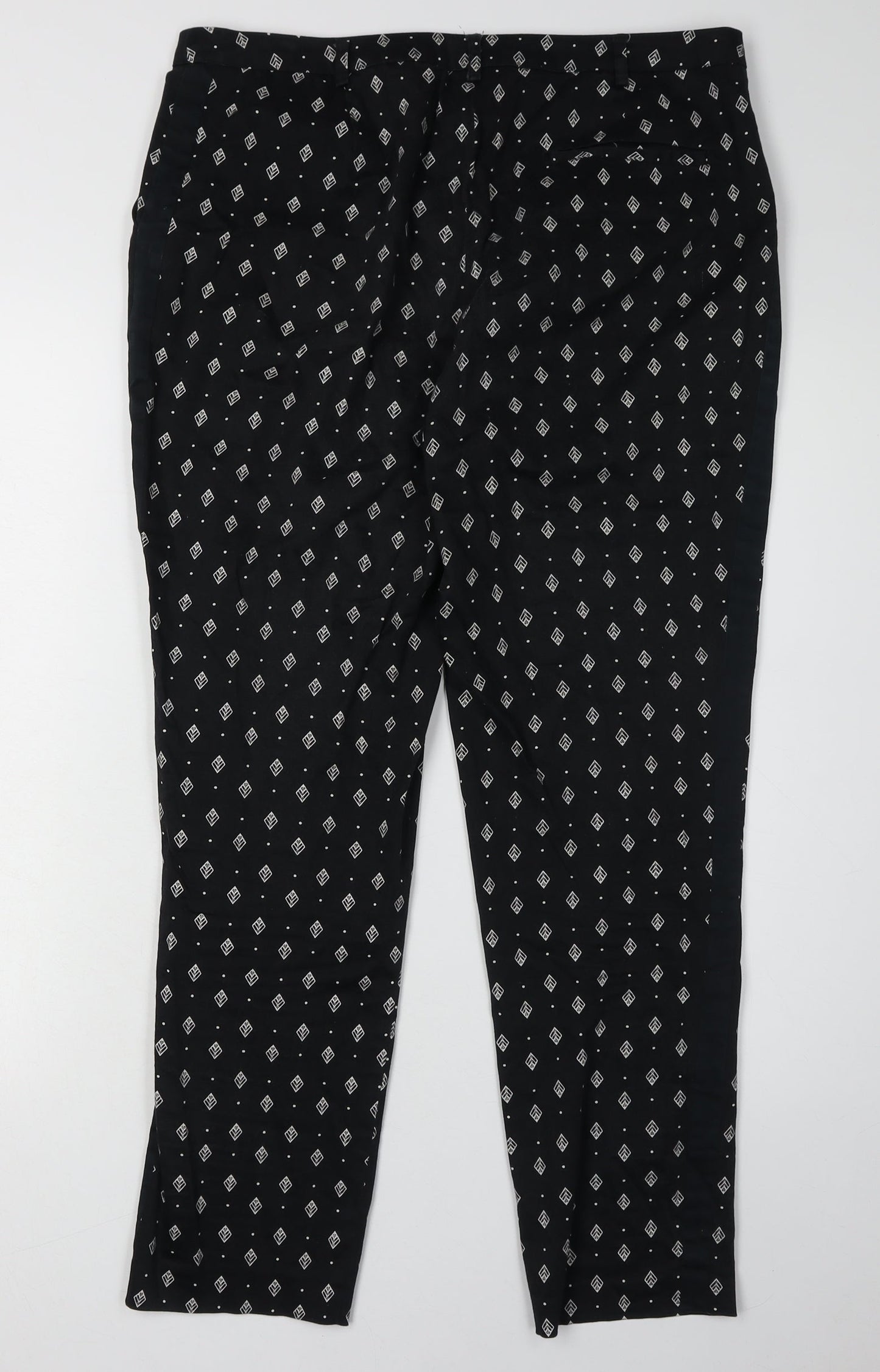 Womens UK Size 12 Oasis Slim Fit Casual Black Trousers