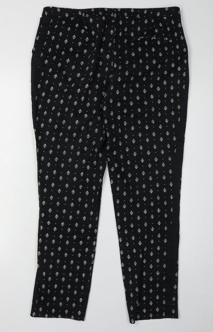 Womens UK Size 12 Oasis Slim Fit Casual Black Trousers