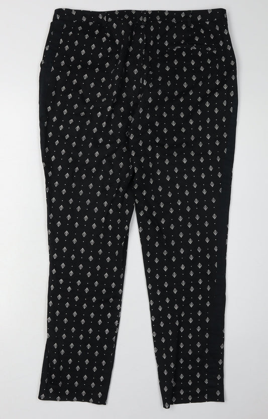 Womens UK Size 12 Oasis Slim Fit Casual Black Trousers