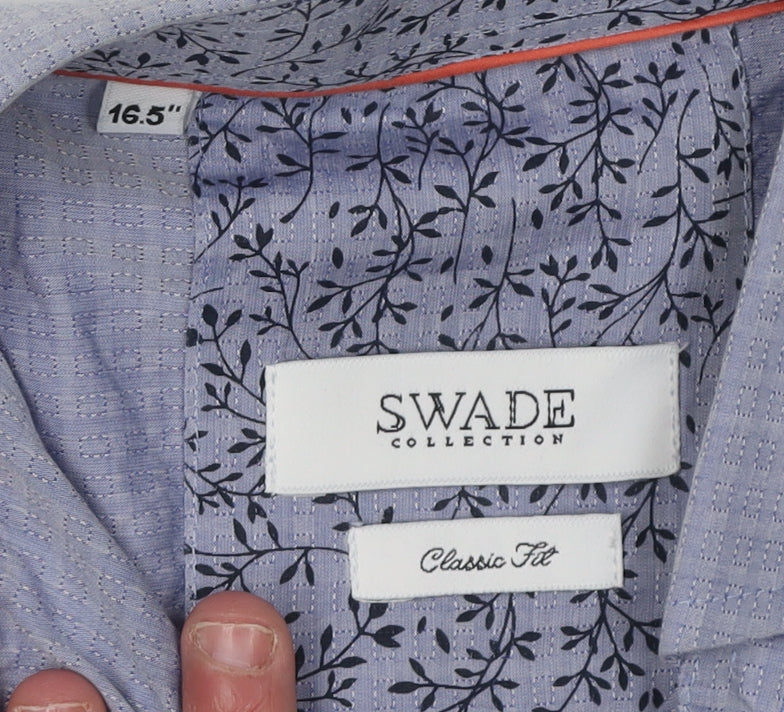 Swade Collection Men's Blue Classic Fit Shirt 16.5