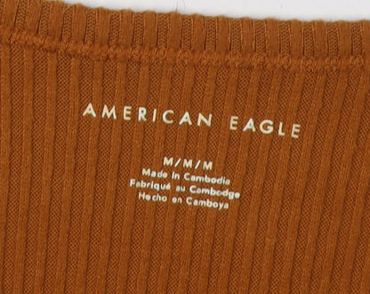 Womens UK Size M American Eagle Brown Basic T-Shirt