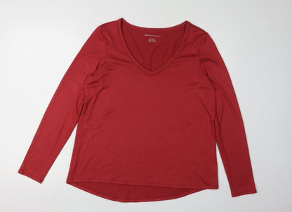 Womens UK Size M American Eagle Red Basic T-Shirt
