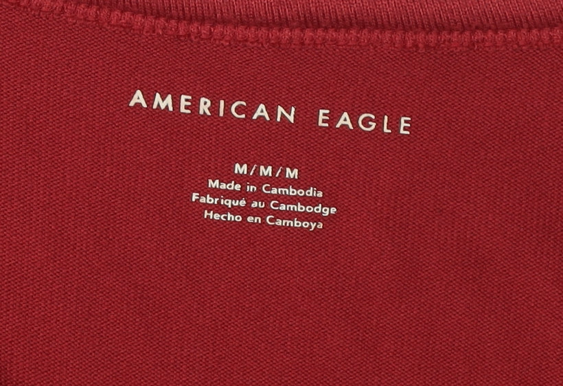 Womens UK Size M American Eagle Red Basic T-Shirt