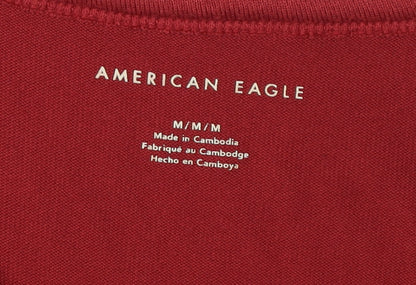 Womens UK Size M American Eagle Red Basic T-Shirt
