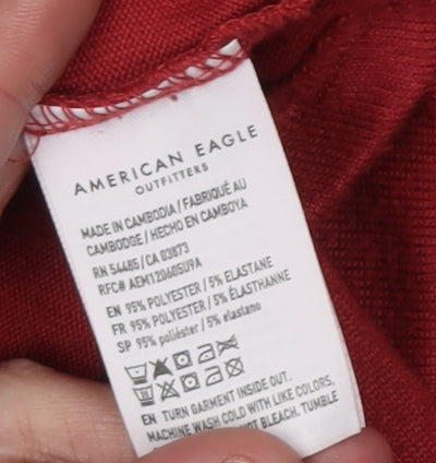 Womens UK Size M American Eagle Red Basic T-Shirt