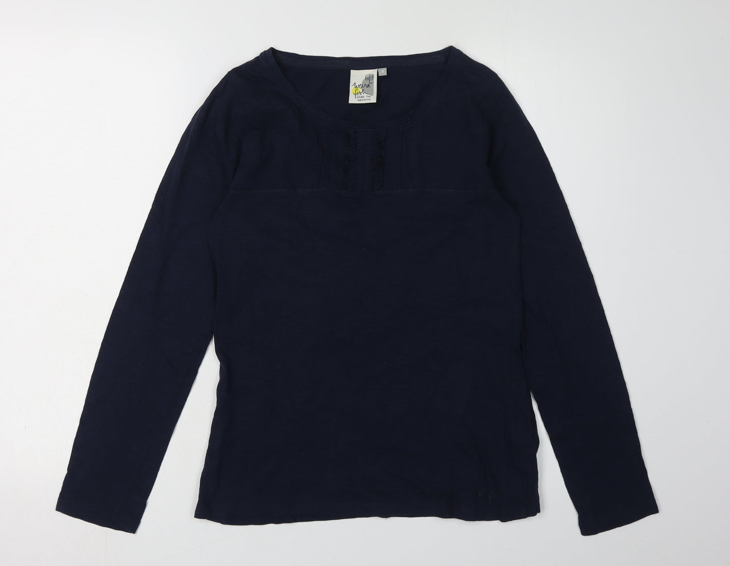 Womens UK Size 8 Weird Fish Blue Basic T-Shirt