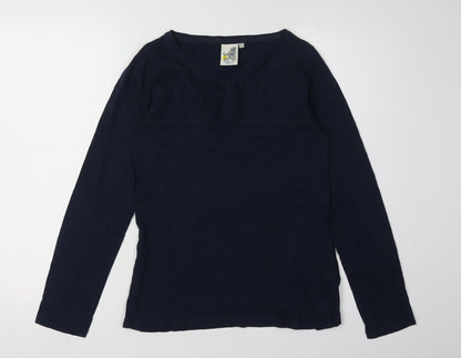 Womens UK Size 8 Weird Fish Blue Basic T-Shirt
