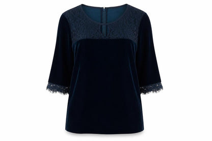 Womens UK Size 12 Betty Jackson Black Blue Tunic Blouse