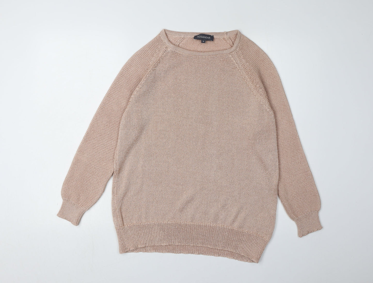 Womens UK Size M Sosandar Beige Jumper Jumper