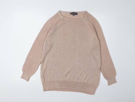 Womens UK Size M Sosandar Beige Jumper Jumper