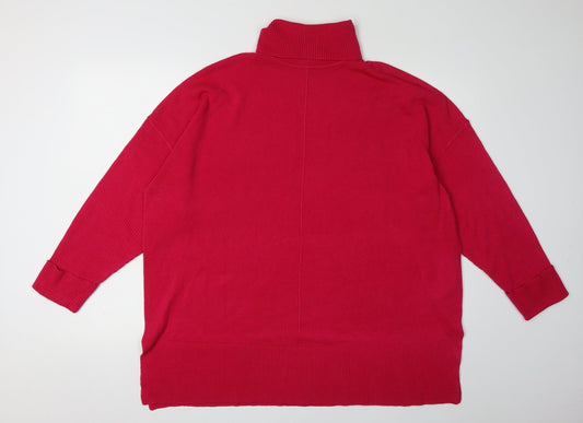 CAPSULE Women's Red Roll Neck Pullover Jumper Size 20