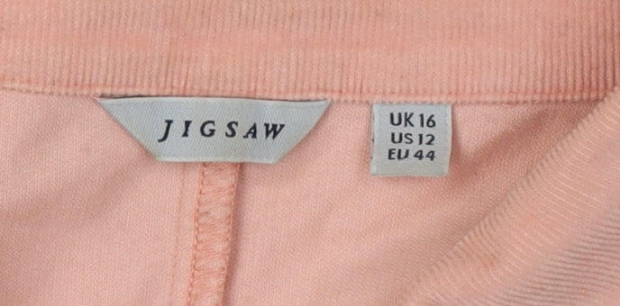 Womens UK Size 16 Jigsaw Pink  Button-Up