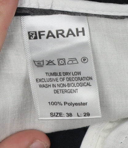 Farah Men's Black Dress Pants, Size 38 Straight Leg