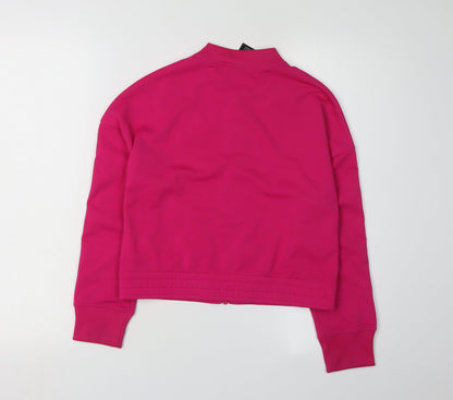 Nike Girls Pink Full Zip Knit Hoodie - Size M