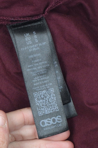 ASOS Men's Red Polo Shirt, S, Short Sleeve Cotton