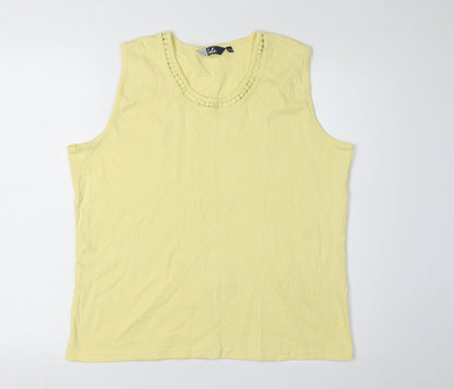 Womens UK Size L Isle Yellow Basic Tank
